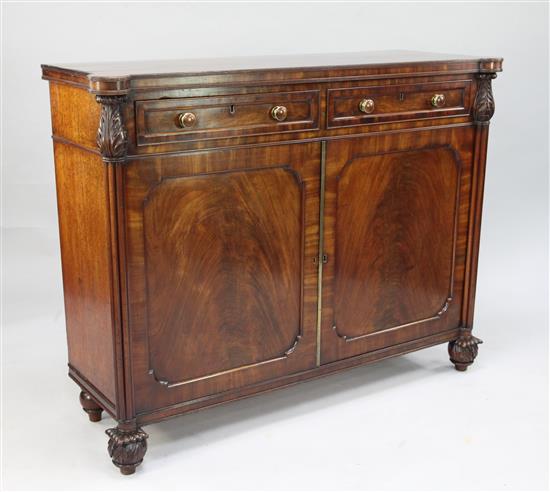 An early 19th century mahogany side cabinet, W.4ft 4in.